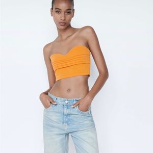 NWT Zara Pleated Crop Top
